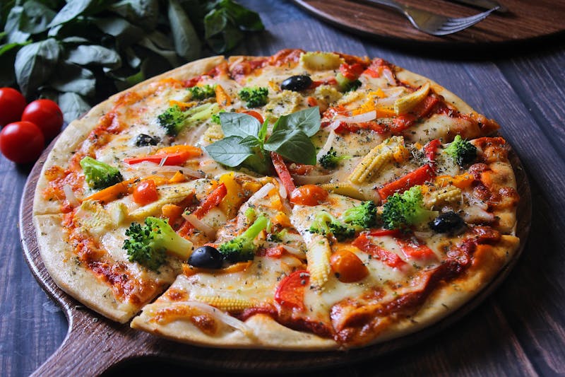 Classic pepperoni punch pizza slice up close